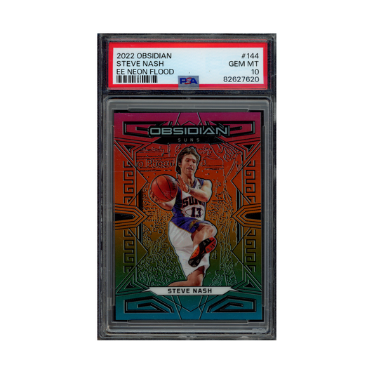 Steve Nash 2022 Panini Obsidian Basketball Neon Flood PSA 10