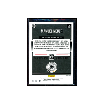 Manuel Neuer 2018-19 Panini Donruss Soccer Light Blue /149