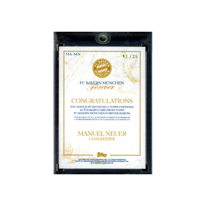 Manuel Neuer 2024 Topps FC Bayern München Forever Auto Orange /25