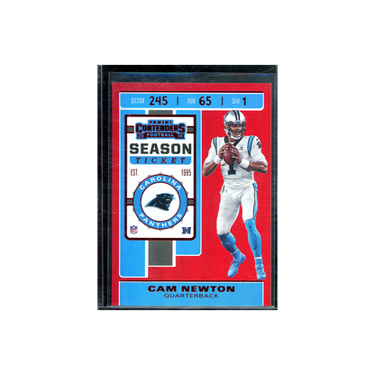 Cam Newton 2019 Panini Contenders Football Season Ticket Red