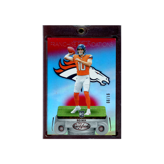 Bo Nix 2024 Panini Certified Football Franchise Foundations Rookie Red /99