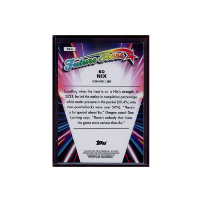 Bo Nix 2024 Topps Chrome Football Rookie Future Stars Green /99