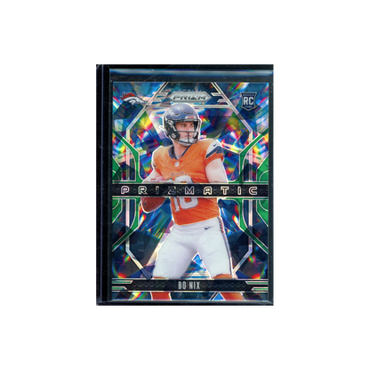 Bo Nix 2024 Panini Prizm Football Prizmatic Green Ice Rookie