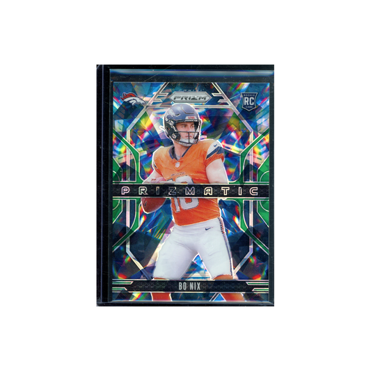 Bo Nix 2024 Panini Prizm Football Prizmatic Green Ice Rookie