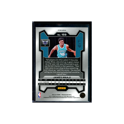 James Nnaji 2023-24 Panini Prizm Basketball Fast Break Purple Prizm Rookie /75