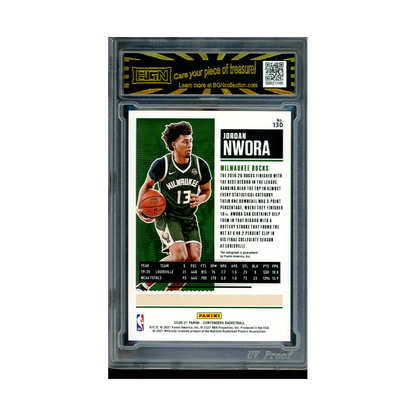 Jordan Nwora 2020-21 Panini Contenders Basketball Rookie Ticket Cracked Ice /25 BGN 9/10