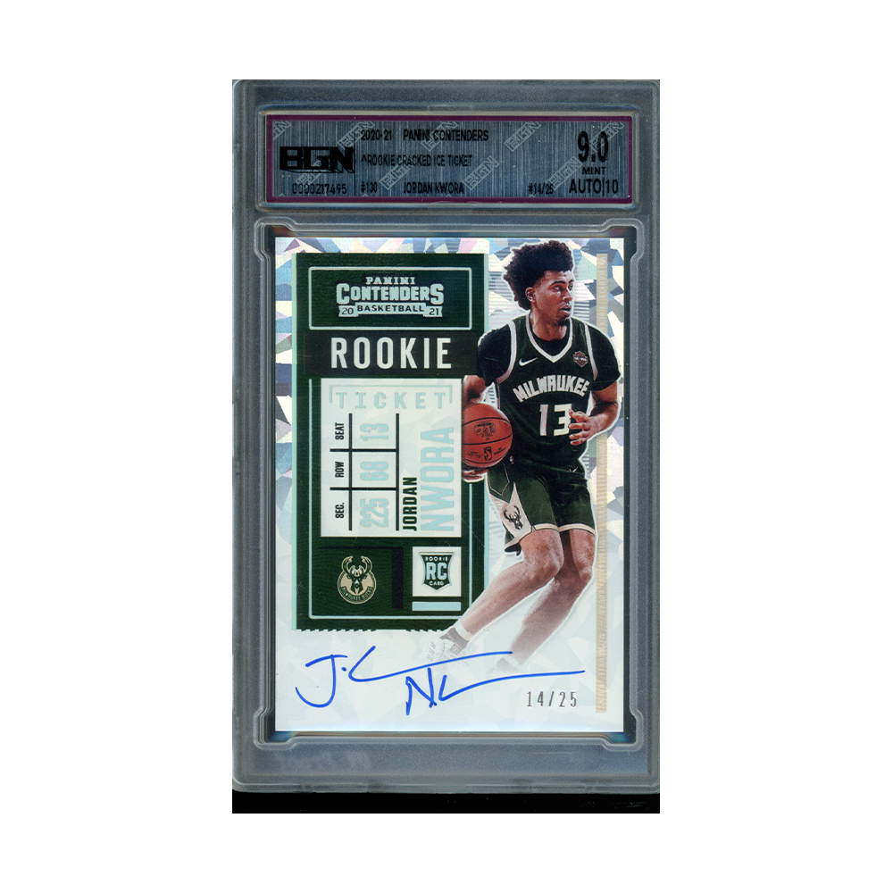 Jordan Nwora 2020-21 Panini Contenders Basketball Rookie Ticket Cracked Ice /25 BGN 9/10