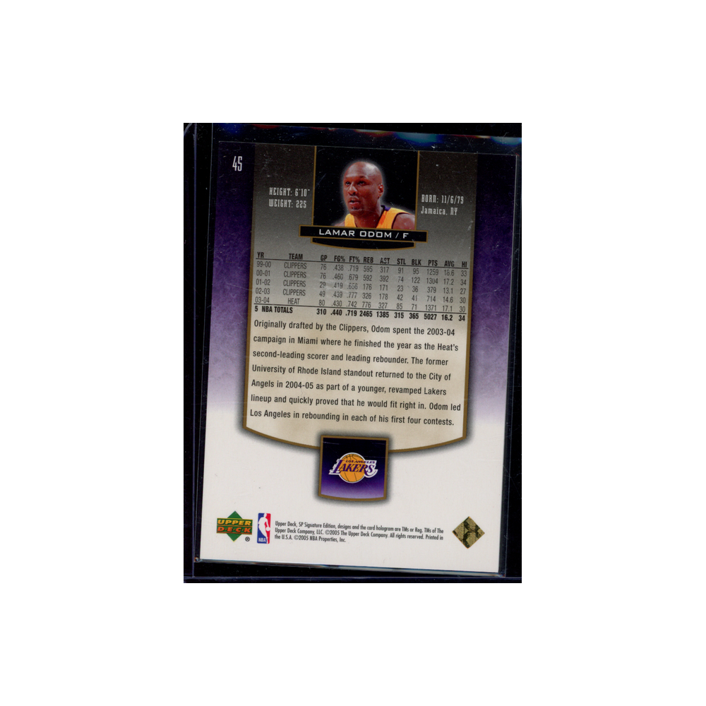 Lamar Odom 2004-05 Upper Deck Trilogy /25