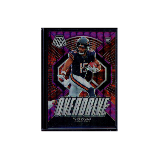 Rome Odunze 2024 Panini Mosaic Football Overdrive Purple Rookie /49