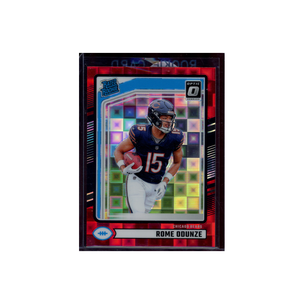 Rome Odunze 2024 Panini Donruss Football Rated Rookie Optic Preview Red Pandora