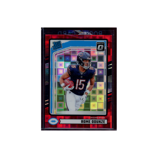 Rome Odunze 2024 Panini Donruss Football Rated Rookie Optic Preview Red Pandora
