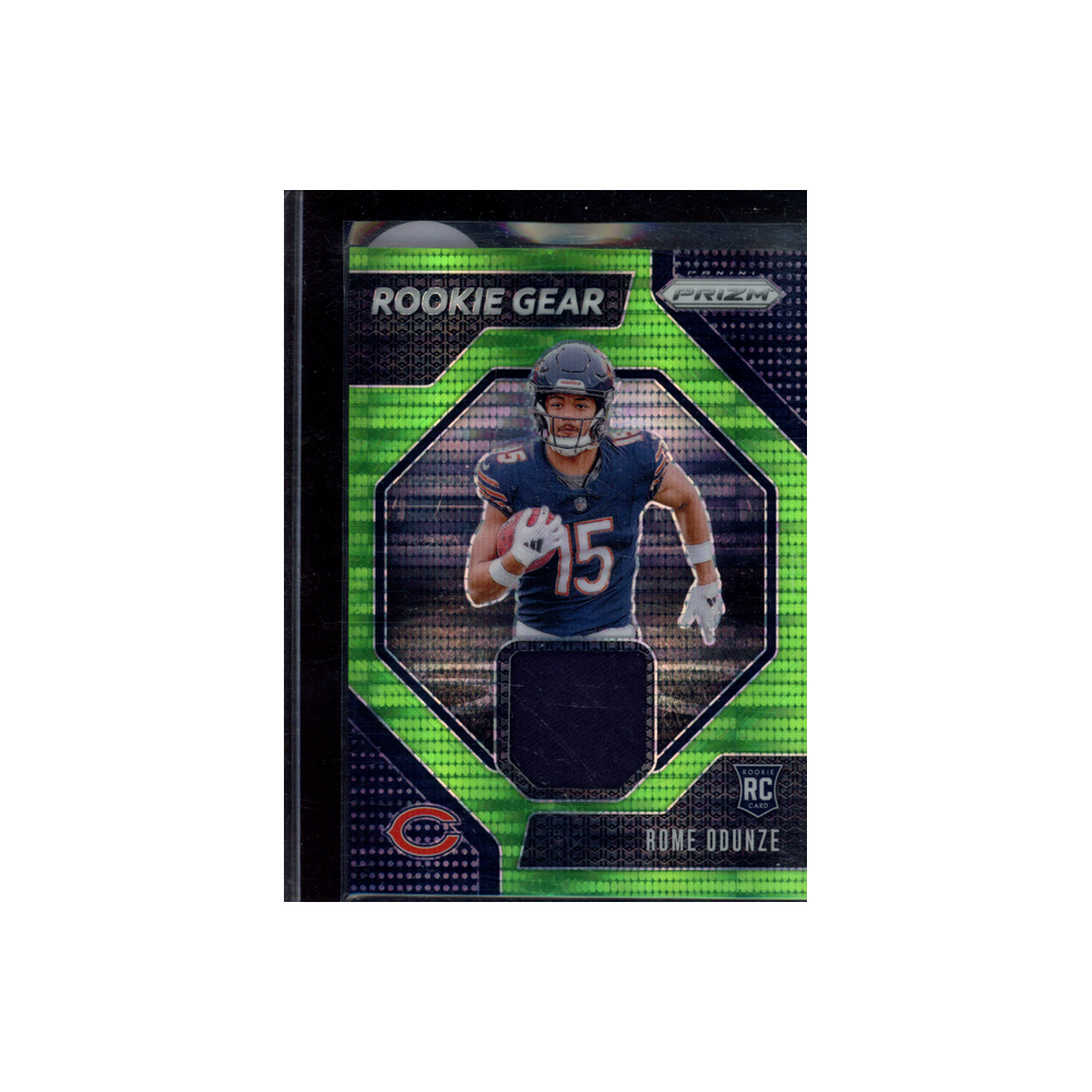 Rome Odunze 2024 Panini Prizm Football Rookie Gear Patch Green Pulsar