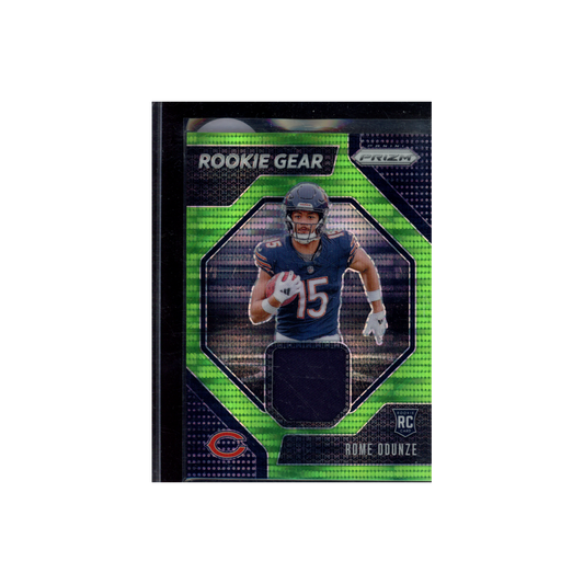 Rome Odunze 2024 Panini Prizm Football Rookie Gear Patch Green Pulsar