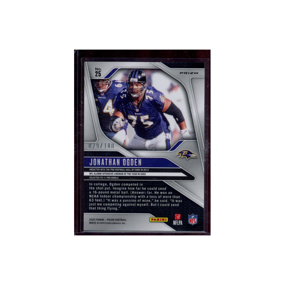 Jonathan Ogden 2024 Panini Prizm Football Hyper /180