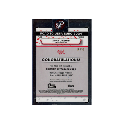 Noah Okafor 2023 Topps Pristine Auto Gold /50