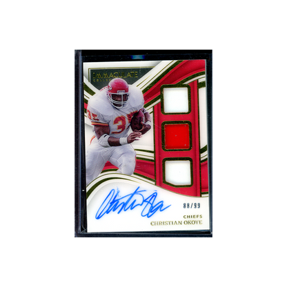 Christian Okoye 2023 Panini Immaculate Collection Football Patch On-Card Auto /99