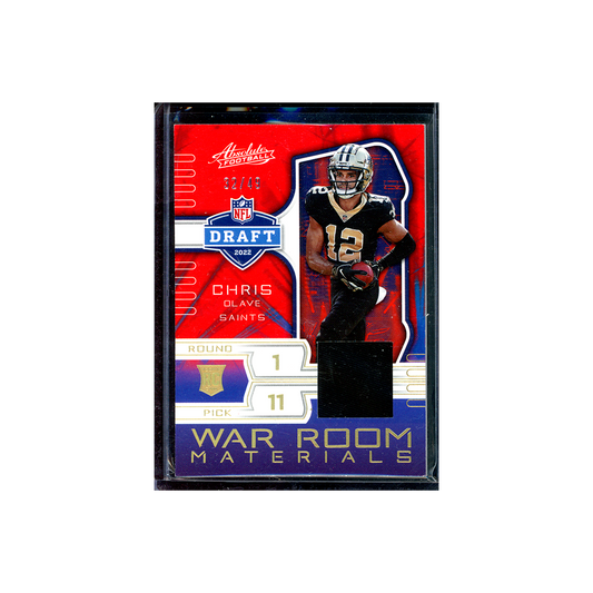 Chris Olave 2022 Panini Absolute Football War Room Materials Rookie Patch /49