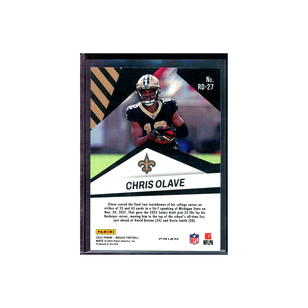 Chris Olave 2022 Panini Mosaic Football Razzle Dazzle Rookie