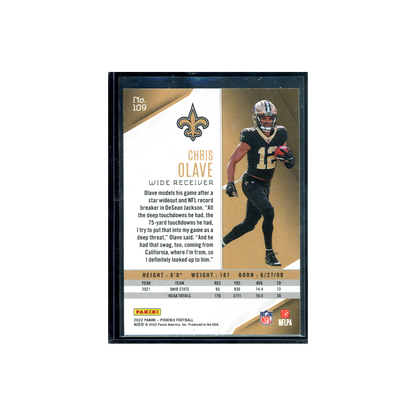 Chris Olave 2022 Panini Phoenix Football Sprinkles Rookie