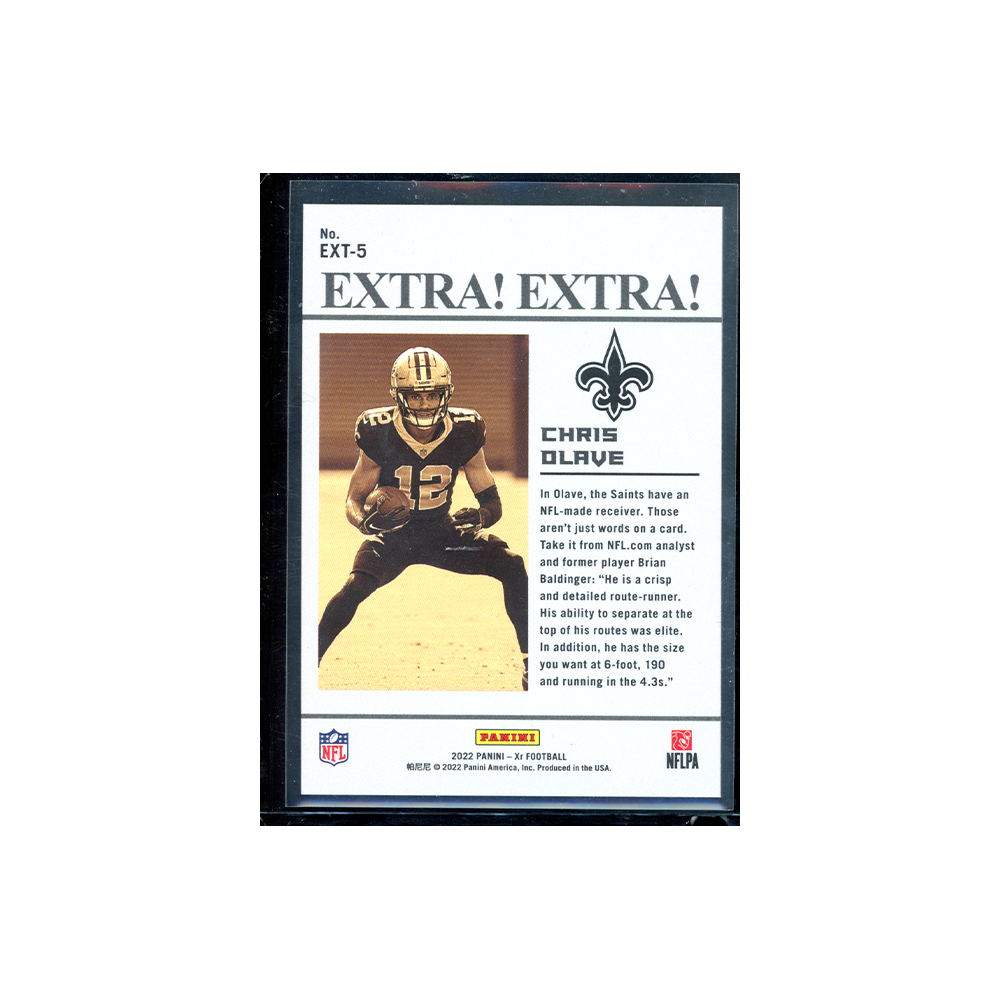 Chris Olave 2022 Panini Xr Football Extra! Extra! Rookie Purple /25