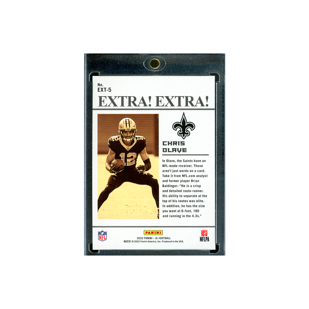 Chris Olave 2022 Panini Xr Football Extra! Extra! Rookie Green /5