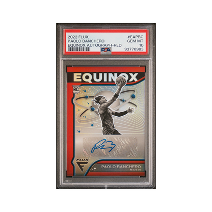 Paolo Banchero 2022-23 Panini Flux Basketball Equinox Rookie Auto Red /35 PSA 10