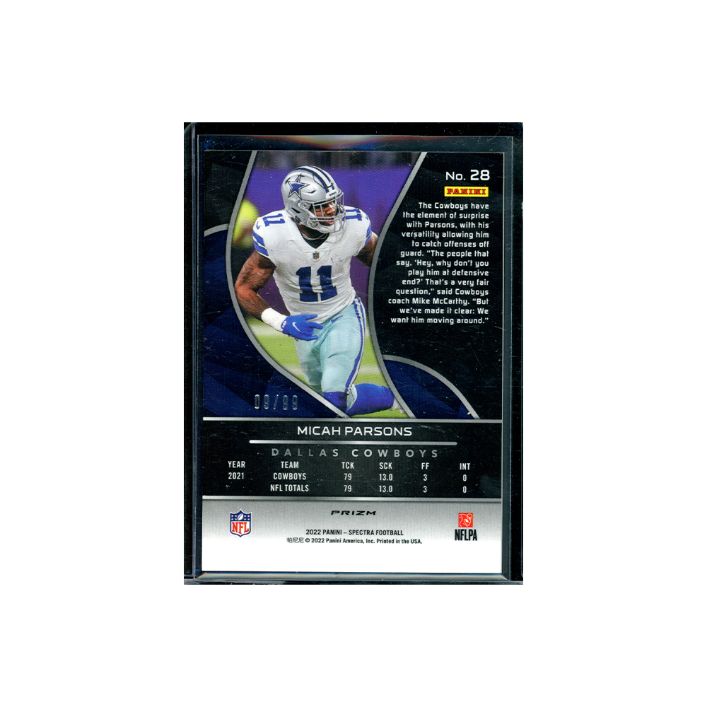 Micah Parsons 2022 Panini Spectra Football Celestial /99