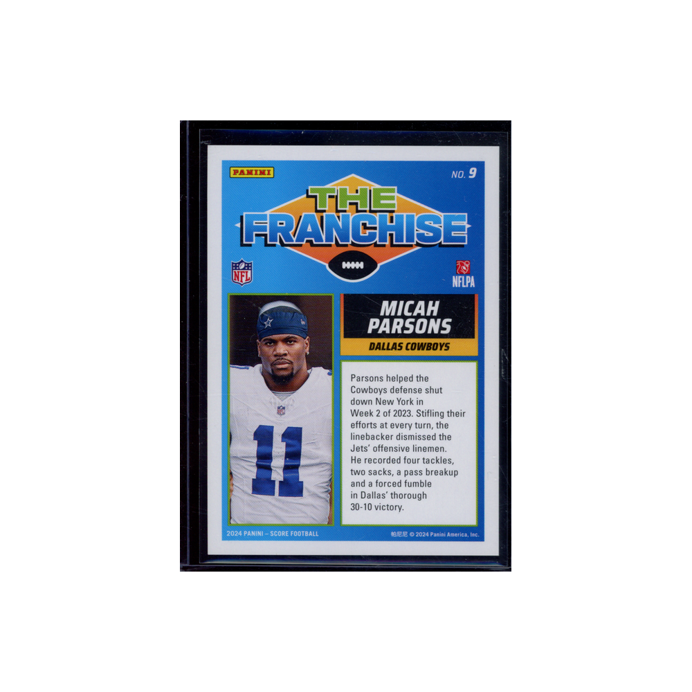 Micah Parsons 2024 Panini Score Football The Franchise Blue /35