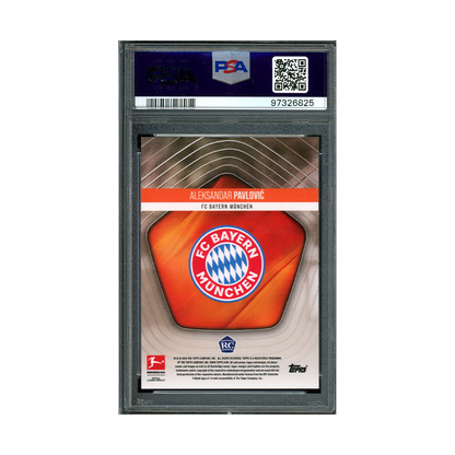 Aleksandar Pavlovic 2023-24 Topps Bundesliga Stars Rookie Auto Orange /10 PSA 9