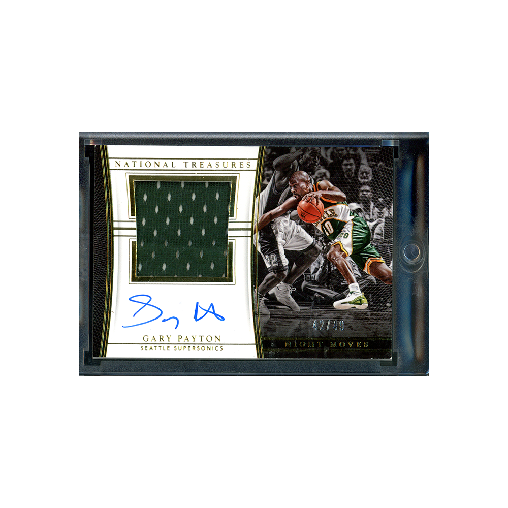 Gary Payton 2015-16 Panini National Treasures Basketball Night Moves Patch Auto /49