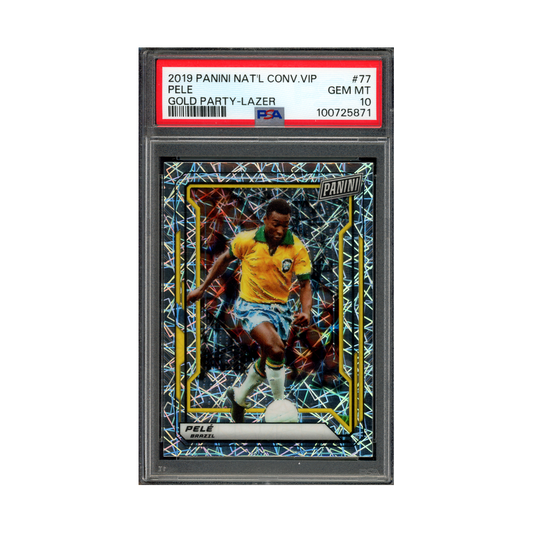 Pelé 2019 Panini National Gold Party Lazer PSA 10