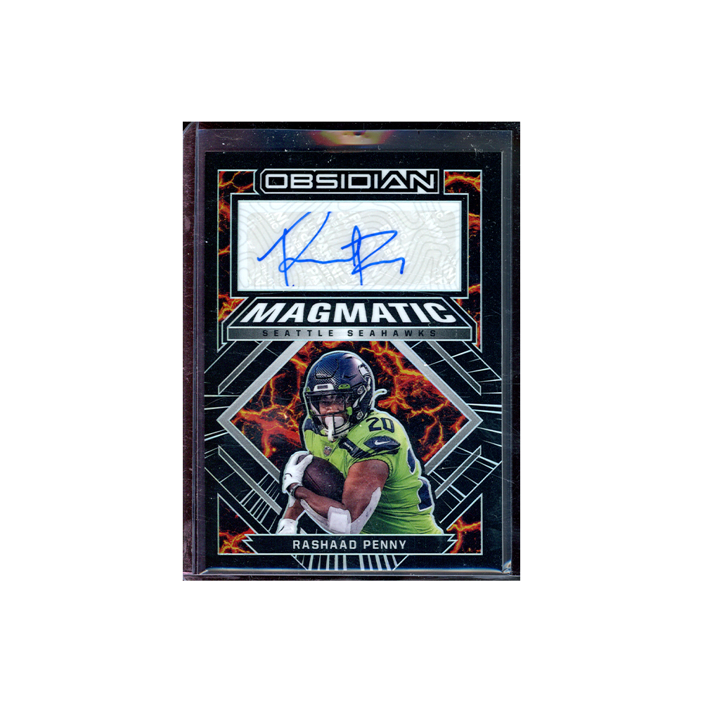 Rashaad Penny 2022 Panini Obsidian Football Magmatic Auto /100