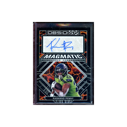 Rashaad Penny 2022 Panini Obsidian Football Magmatic Auto /100