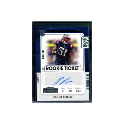 Ronnie Perkins 2021 Panini Contenders Football Rookie Ticket Auto