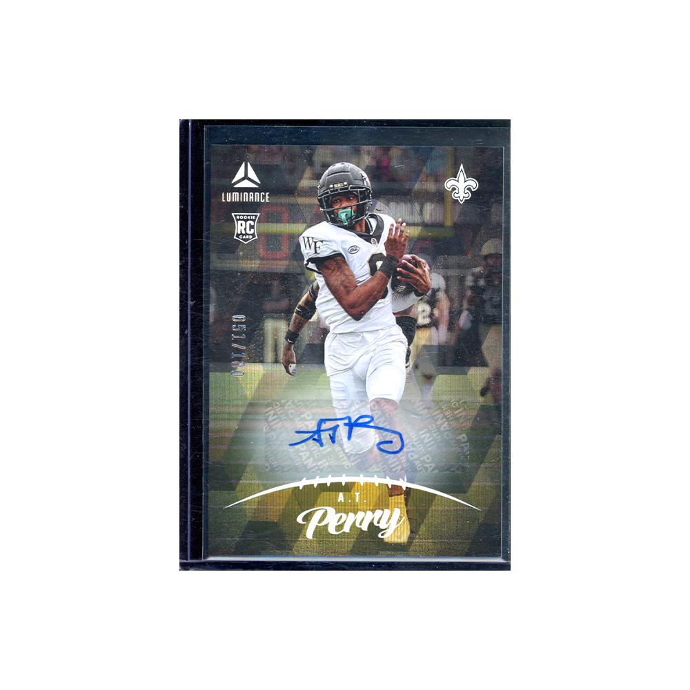 AT Perry 2023 Panini Luminance Football Rookie Auto /100