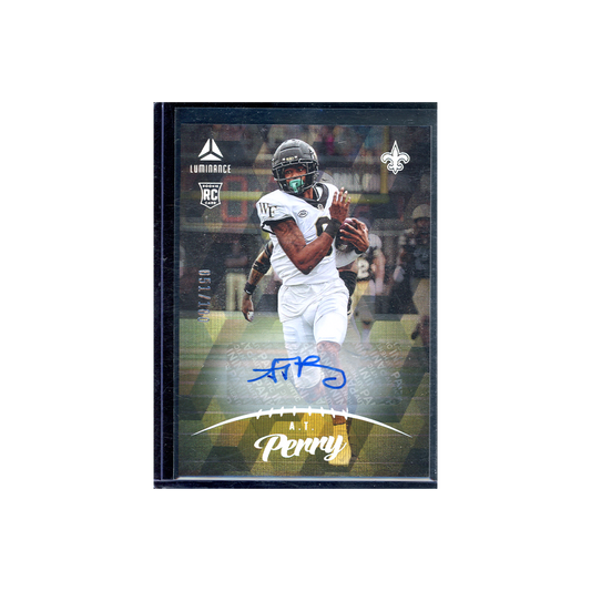 AT Perry 2023 Panini Luminance Football Rookie Auto /100