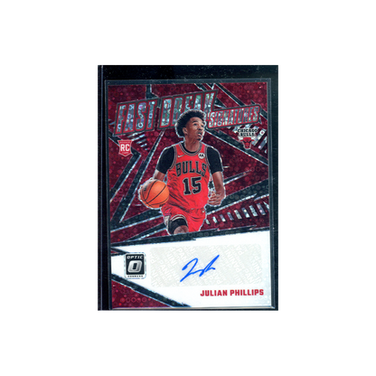 Julian Phillips 2023-24 Panini Donruss Optic Basketball Fast Break Rookie Auto