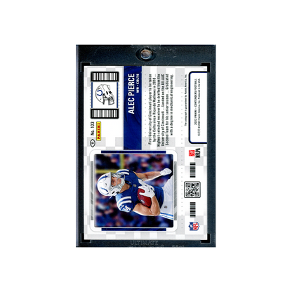 Alec Pierce 2022 Panini Contenders Football Super Bowl Ticket Variation Rookie Auto 1/1