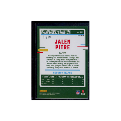 Jalen Pitre 2023 Panini Donruss Optic Football /69