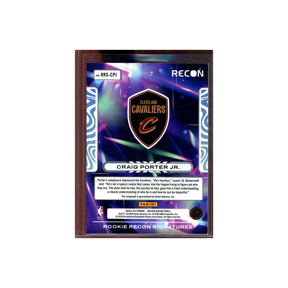 Craig Porter Jr. 2023-24 Panini Recon Basketball Rookie Car /25