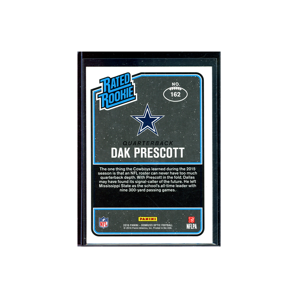 Dak Prescott 2016 Panini Donruss Optic Football Rated Rookie