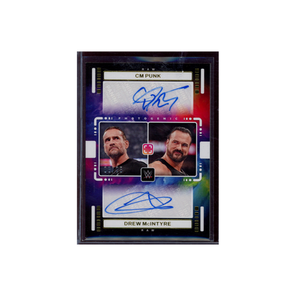 CM Punk & Drew McIntyre 2024 Panini Photogenic WWE Dual Auto /25
