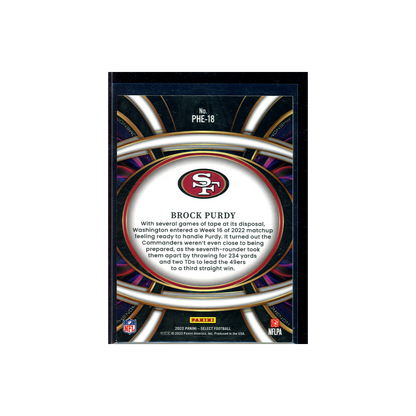 Brock Purdy 2022 Panini Select Football Phenomenon Rookie