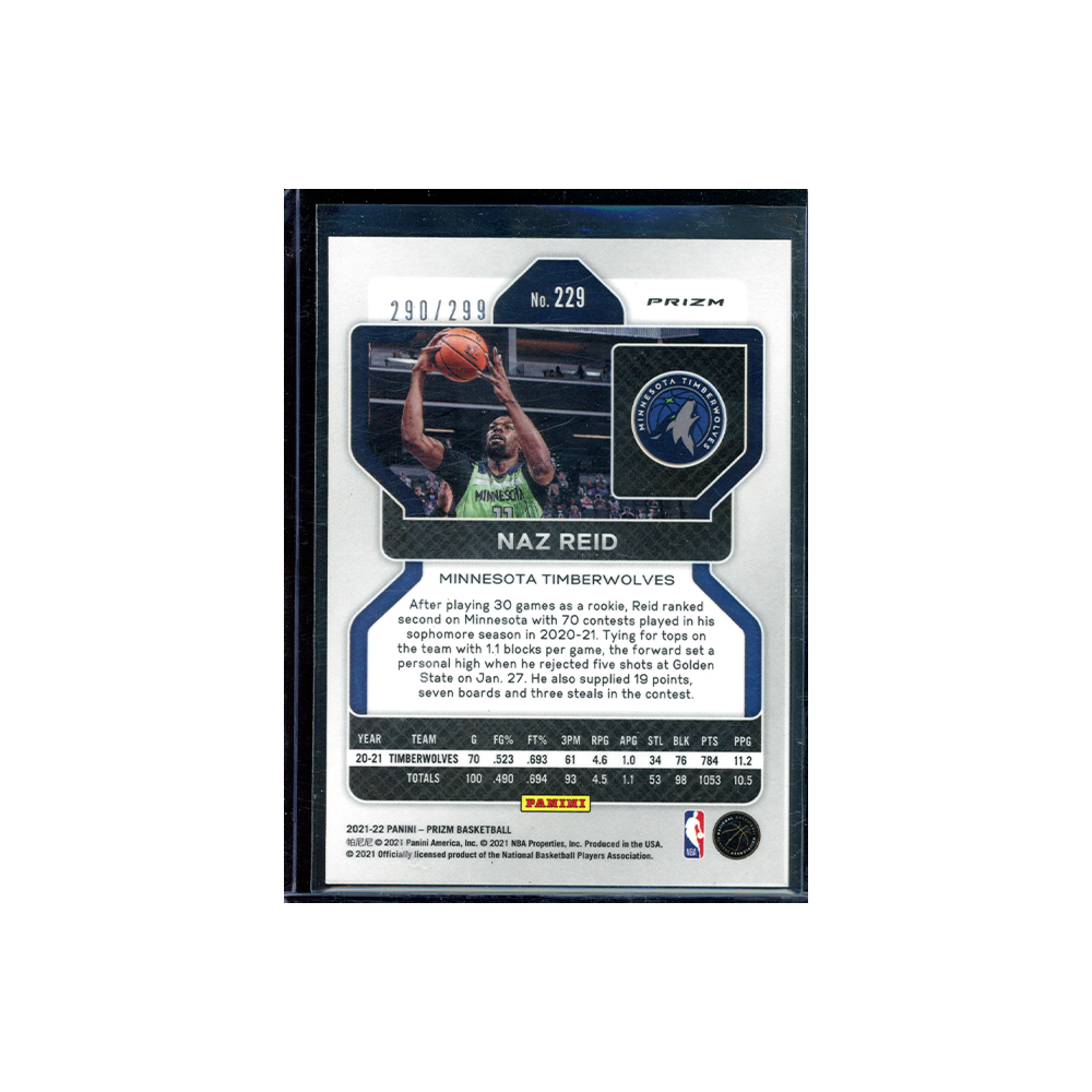 Naz Reid 2021-22 Panini Prizm Basketball Red Prizm /299