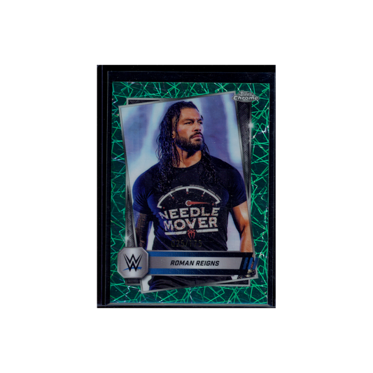 Roman Reigns 2025 Topps Chrome Teal Lazer Refractor /175