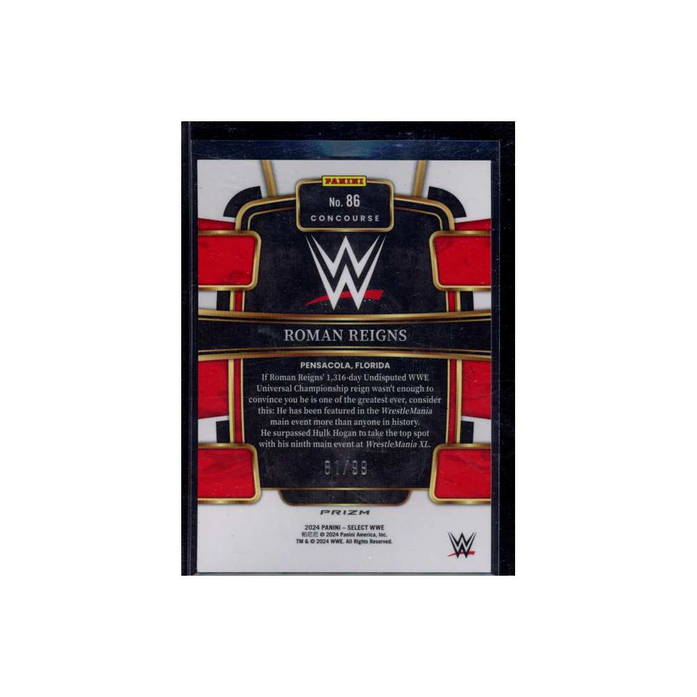 Roman Reigns 2024 Panini Select WWE Red Wave /99