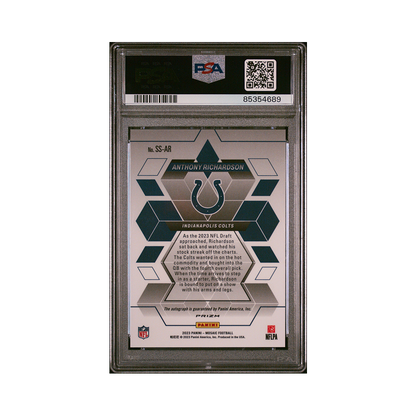 Anthony Richardson 2023 Panini Mosaic Football Showtime Signatures Auto PSA 10/10