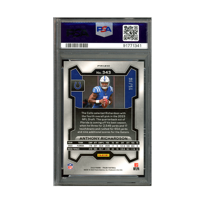 Anthony Richardson 2023 Panini Prizm Football Blue Sparkle Prizm Rookie /96 PSA 9