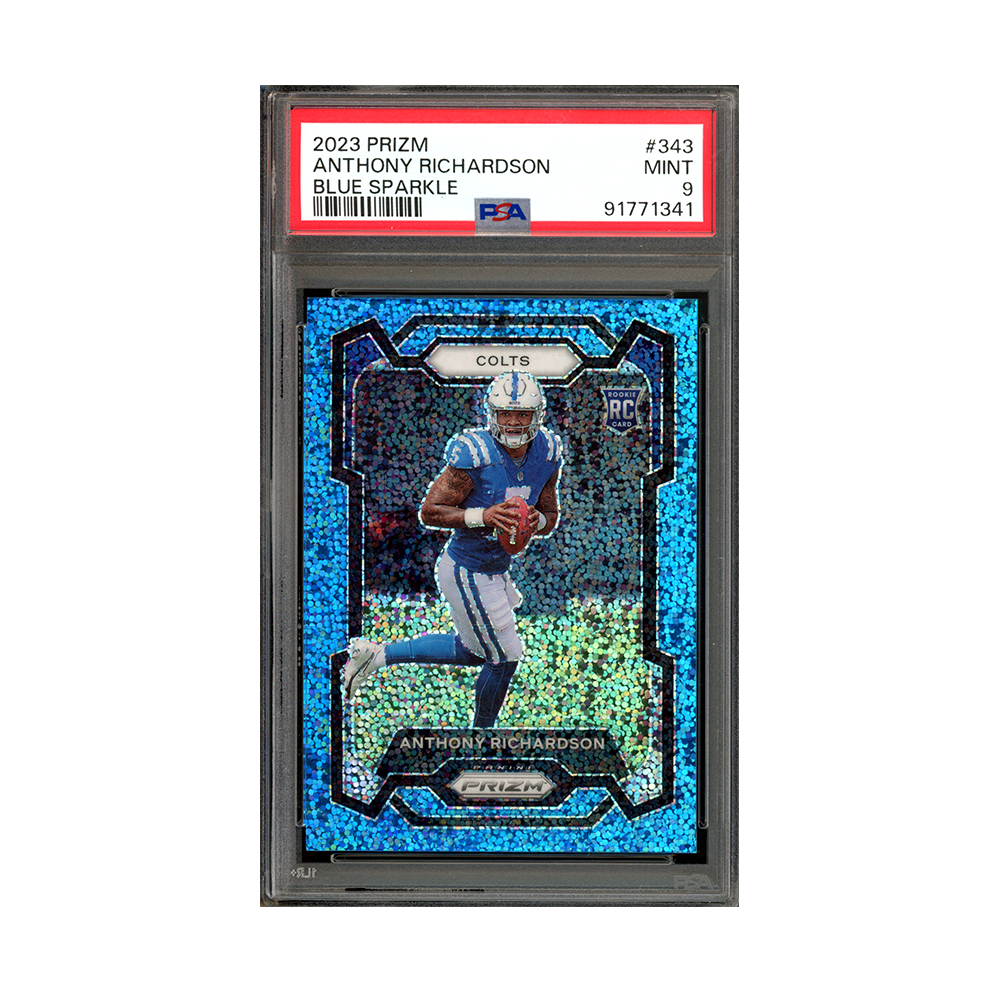 Anthony Richardson 2023 Panini Prizm Football Blue Sparkle Prizm Rookie /96 PSA 9