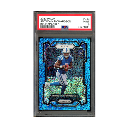 Anthony Richardson 2023 Panini Prizm Football Blue Sparkle Prizm Rookie /96 PSA 9